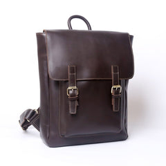 Genuine Leather Mens Cool Backpack Sling Bag Large Black Travel Bag Hiking Bag for men - imessengerbags