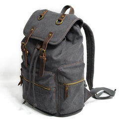 Cool Canvas Leather Mens Womens College 14'' Green Backpack Travel Backpack Computer Backpack for Men - imessengerbags