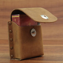 Cool Vintage Leather Mens Cigarette Case Cigarette Holder with Belt Loop for Men