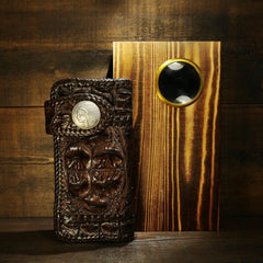 Handmade Leather Crocodile skin Biker Wallet Mens Cool Chain Wallet Trucker Wallet with Chain - imessengerbags