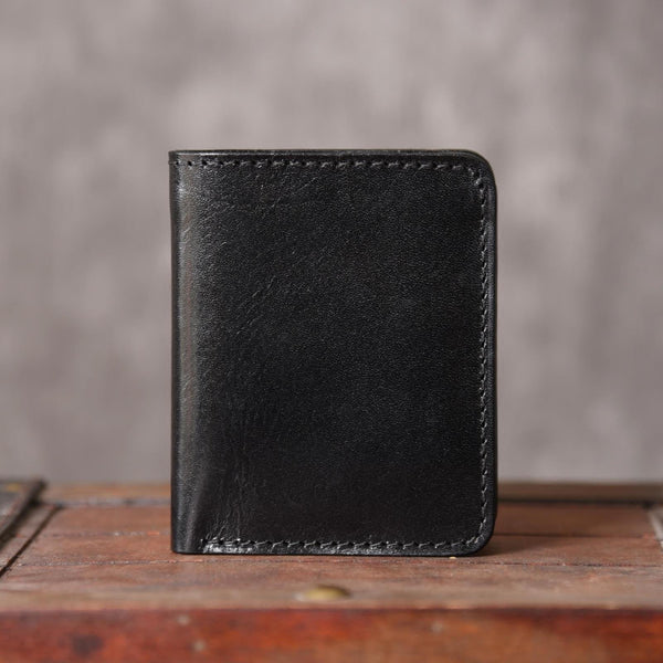 Handmade Leather Mens Cool Slim Leather Wallet Men Small Wallets Bifold for Men - imessengerbags