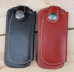 Handmade Biker Leather Chain Wallet Cool Bifold Long biker Wallet for Men - imessengerbags