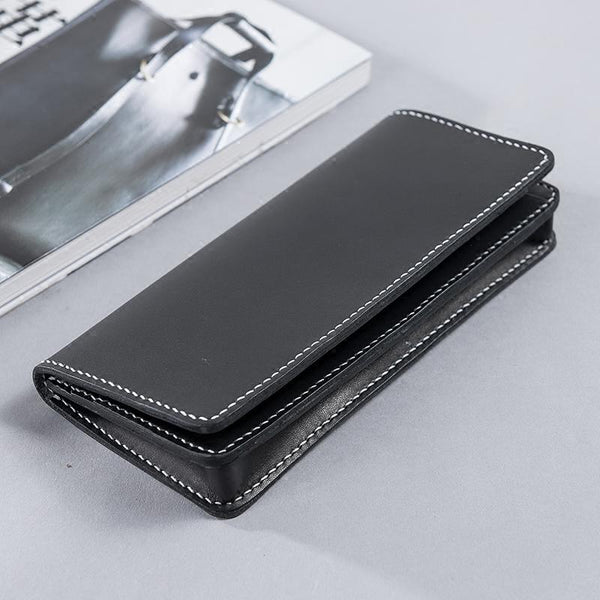 Handmade Leather Mens Travel Wallet Passport Leather Wallet Long Phone Wallets for Men - imessengerbags
