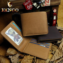 Handmade Leather Mens Cool Slim Leather Wallet Men billfold Wallets Bifold for Men - imessengerbags