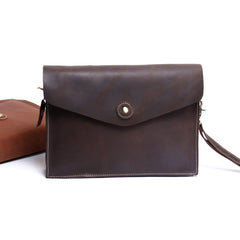 Genuine Leather Mens Cool Messenger Bag Clutch Bag Chest Bag Bike Bag Cycling Bag for men - imessengerbags