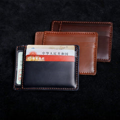 Genuine Leather Mens Cool Slim Front Pocket Wallet Leather Wallet Men Small Wallets  for Men - imessengerbags