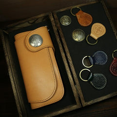 Handmade Leather Biker Wallet Mens Cool Chain Wallet Trucker Wallet with Chain - imessengerbags