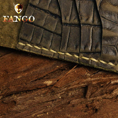 Handmade Leather Alligator Pattern Mens Cool Travel Long Wallet Card Holder Card Slim Clutch Wallets for Men - imessengerbags