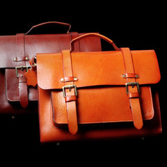 Genuine Leather Mens Cool Messenger Bag Briefcase Satchel Bag Bike Bag Cycling Bag for men