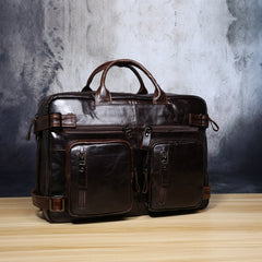 Genuine Leather Mens Cool Messenger Bag Briefcase Backpack Bag Travel Bag for Men - imessengerbags