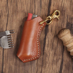 Cool Mens Leather disposable Lighter Case with Loop lighter Holder with clips