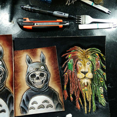 Handmade Leather Lion Tooled Mens Long Wallet Cool Leather Wallet Clutch Wallet for Men - imessengerbags