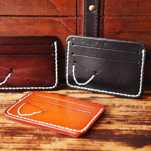 Handmade Mens Cool billfold Leather Wallet Men Small Card Slim Wallets for Men - imessengerbags
