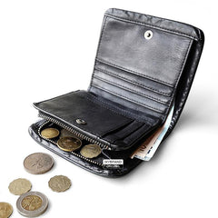 Genuine Leather Mens Cool billfold Leather Wallet Men Small Wallets Bifold for Men - imessengerbags