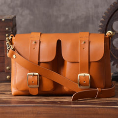 Handmade Leather Mens Cool Shoulder Bag Messenger Bag Chest Bag Bike Bag Cycling Bag for men - imessengerbags