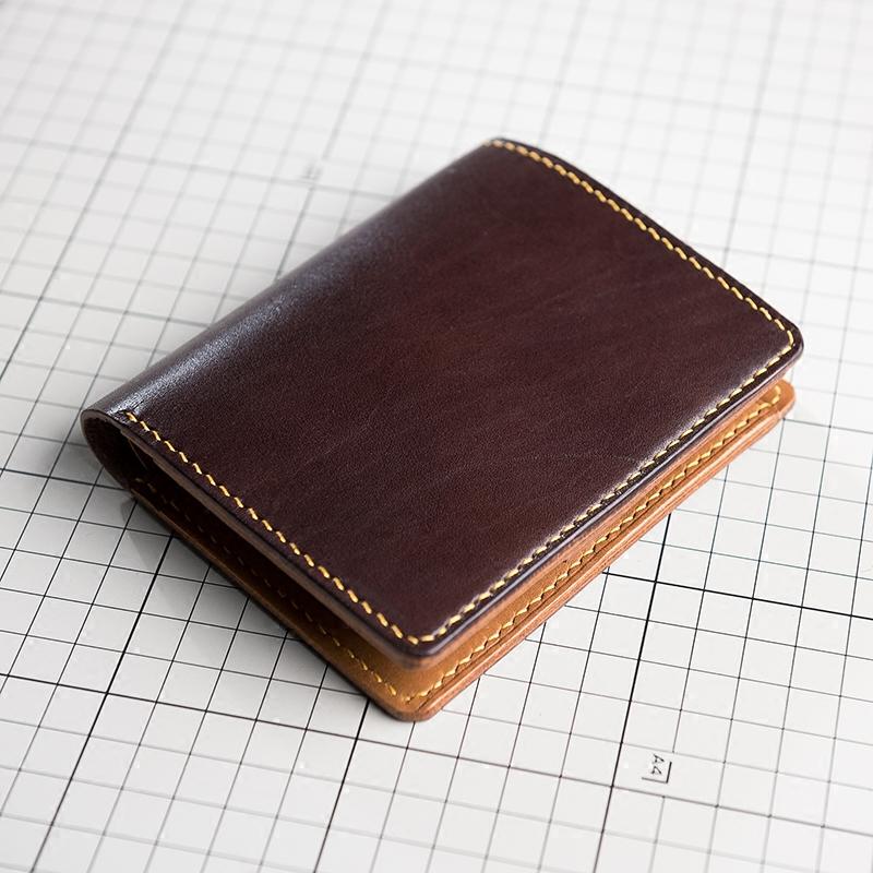 Handmade Leather Mens Cool Slim Leather Wallet Men Small Wallets Bifold for Men - imessengerbags