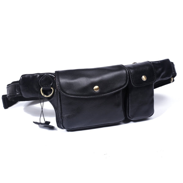 Leather Men Fanny Pack Small Waist Bag Hip Pack Belt Bag Bumbag for Men - imessengerbags