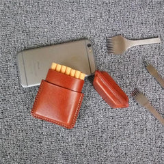 Cool Leather Mens 20pcs Cigarette Holder Case Vintage Custom Cigarette Case for Men - imessengerbags