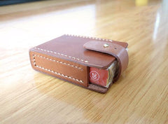 Cool Handmade Brown Leather Mens Cigarette Case for Men - imessengerbags