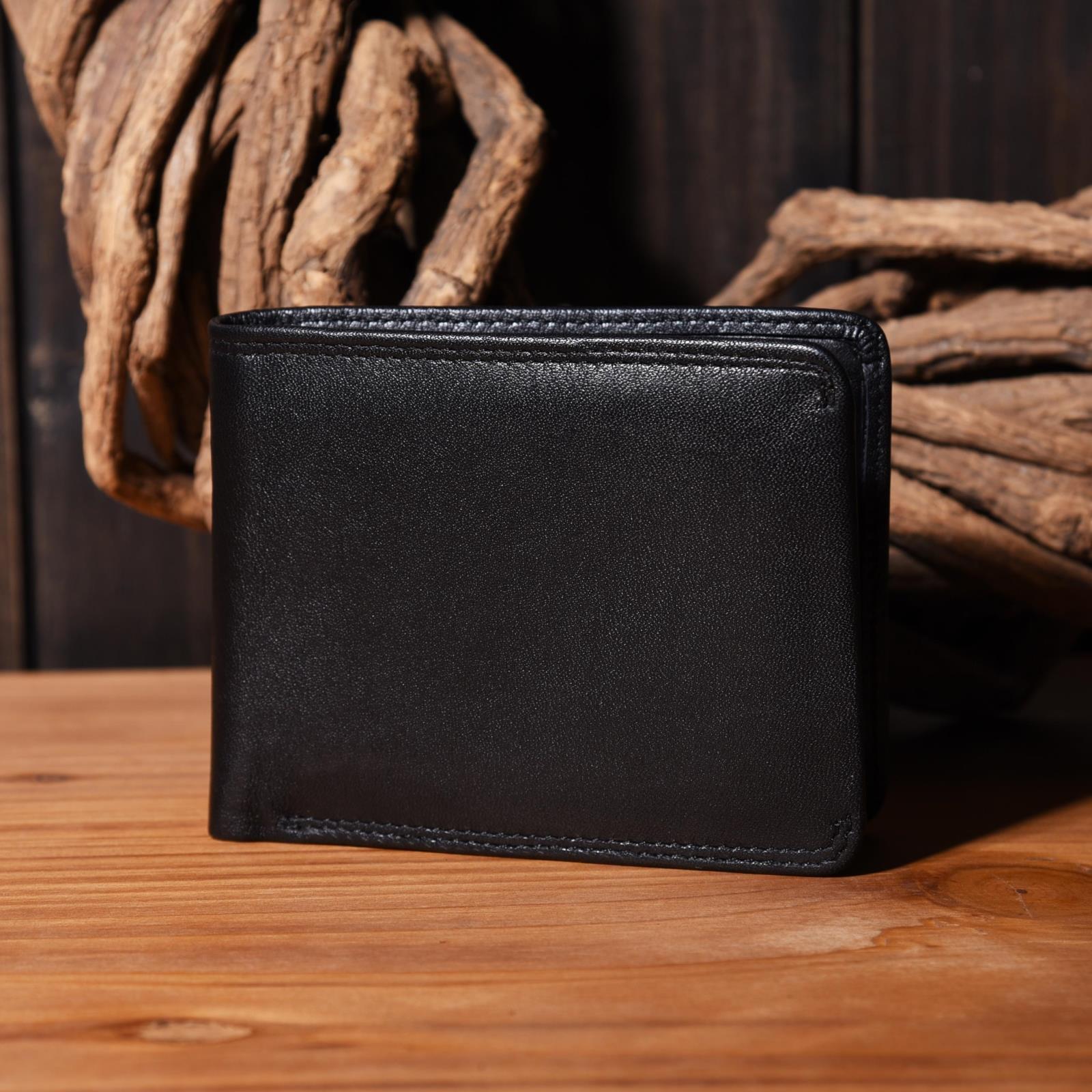 Genuine Leather Mens Cool billfold Leather Wallet Men Small Wallets Bifold for Men - imessengerbags