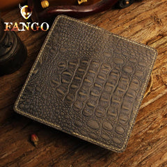 Handmade Leather Alligator Pattern Mens Cool Travel Long Wallet Card Holder Card Slim Clutch Wallets for Men - imessengerbags