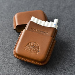 Cool Black Leather Mens 14pcs Cigarette Holder Case Cool Custom Cigarette Case for Men - imessengerbags