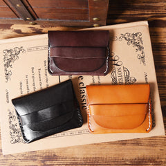 Handmade Mens Cool billfold Leather Wallet Men Small Card Slim Wallets Bifold for Men - imessengerbags