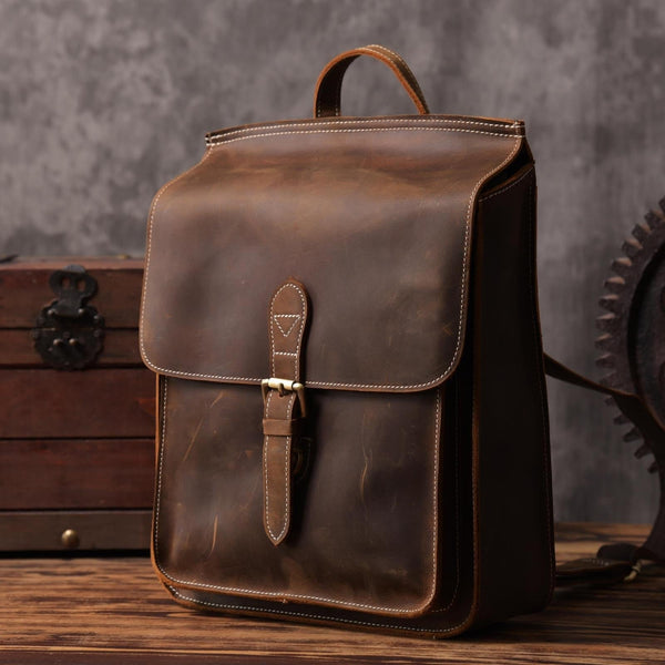 Handmade Leather Mens Cool Backpack Sling Bag Large Travel Bag Hiking Bag for men - imessengerbags