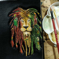 Handmade Leather Lion Tooled Mens Long Wallet Cool Leather Wallet Clutch Wallet for Men - imessengerbags
