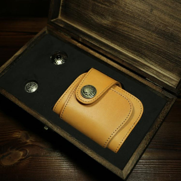 Handmade Leather Biker Wallet Mens Cool Chain Wallet Trucker Wallet with Chain - imessengerbags