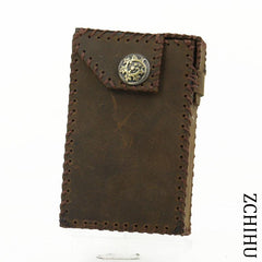 Cool Handmade Leather Mens Vintage Coffee Cigarette Holder Case for Men - imessengerbags
