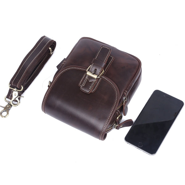 Leather Belt Pouch Mens Small Cases Waist Bag Hip Pack Belt Bag Fanny Pack Bumbag for Men - imessengerbags