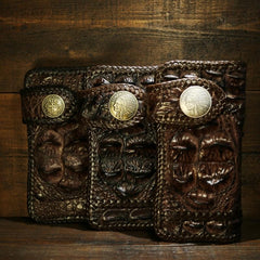 Handmade Leather Crocodile skin Biker Wallet Mens Cool Chain Wallet Trucker Wallet with Chain - imessengerbags