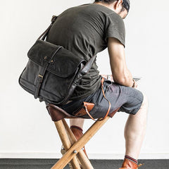 Genuine Leather Mens Cool Messenger Bag iPad Bag Chest Bag Bike Bag Cycling Bag for men