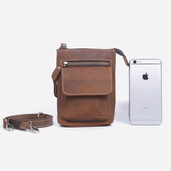 Leather Belt Pouch Mens Small Cases Waist Bag Hip Pack Belt Bag Fanny Pack Bumbag for Men - imessengerbags