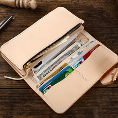 Cool Handmade Leather Biker Chain Wallet Mens Chain Long Wallet with Chain - imessengerbags