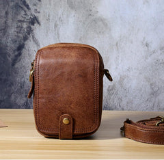 Leather Belt Pouch Mens Small Cases Waist Bag Hip Pack Belt Bag Fanny Pack Bumbag for Men - imessengerbags