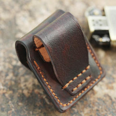 Cool Mens Leather Prajna Zippo Lighter Cases with Loop Zippo lighter Holder with clips