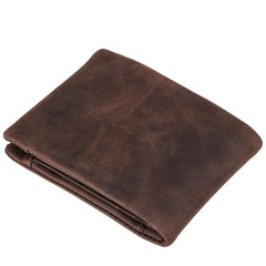 Handmade Leather Mens Cool Slim Leather Wallet Card Wallet Men Small Wallets Bifold for Men - imessengerbags