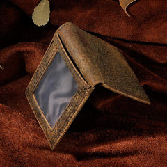 Handmade Leather Mens Cool Slim Leather Wallet Card Wallet Holders Men Small Wallets Bifold for Men - imessengerbags