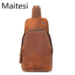 Cool Leather Chest Bag Sling Bag Sling Crossbody Bag Sling Travel Bag Sling Hiking Bag For Men