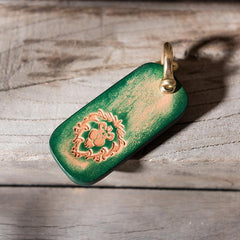 Handmade Leather Mens World of Warcraft Cool Keychain KeyCharm Keyring Pendant for Men - imessengerbags