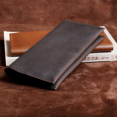 Handmade Leather Mens Cool Long Leather Wallet Clutch Wristlet Wallet for Men - imessengerbags