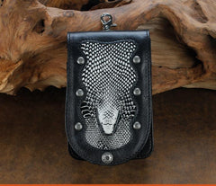 Cool Leather Mens Snake Biker Belt Pouch Waist Bag Drop Leg Bag for Men - imessengerbags