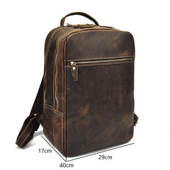 Genuine Leather Mens Cool Backpack Sling Bag Large Black Travel Bag Hiking Bag for men - imessengerbags