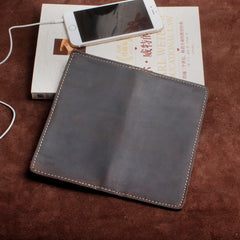 Handmade Leather Mens Wallet Cool Long Leather Wallet Clutch Wristlet Wallet for Men - imessengerbags