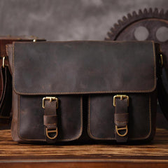 Handmade Leather Mens Cool Shoulder Bag Messenger Bag Chest Bag Bike Bag Cycling Bag for men - imessengerbags