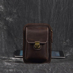 Leather Belt Pouch Mens Small Cases Waist Bag Hip Pack Belt Bag Fanny Pack Bumbag for Men - imessengerbags