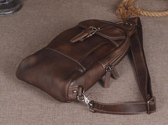 Leather Mens Sling Bag Sling Shoulder Bag Sling Backpack for men - imessengerbags