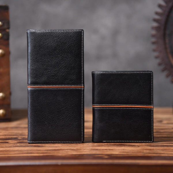 Handmade Leather Mens Cool Slim Leather Wallet Men Small Wallets Bifold for Men - imessengerbags